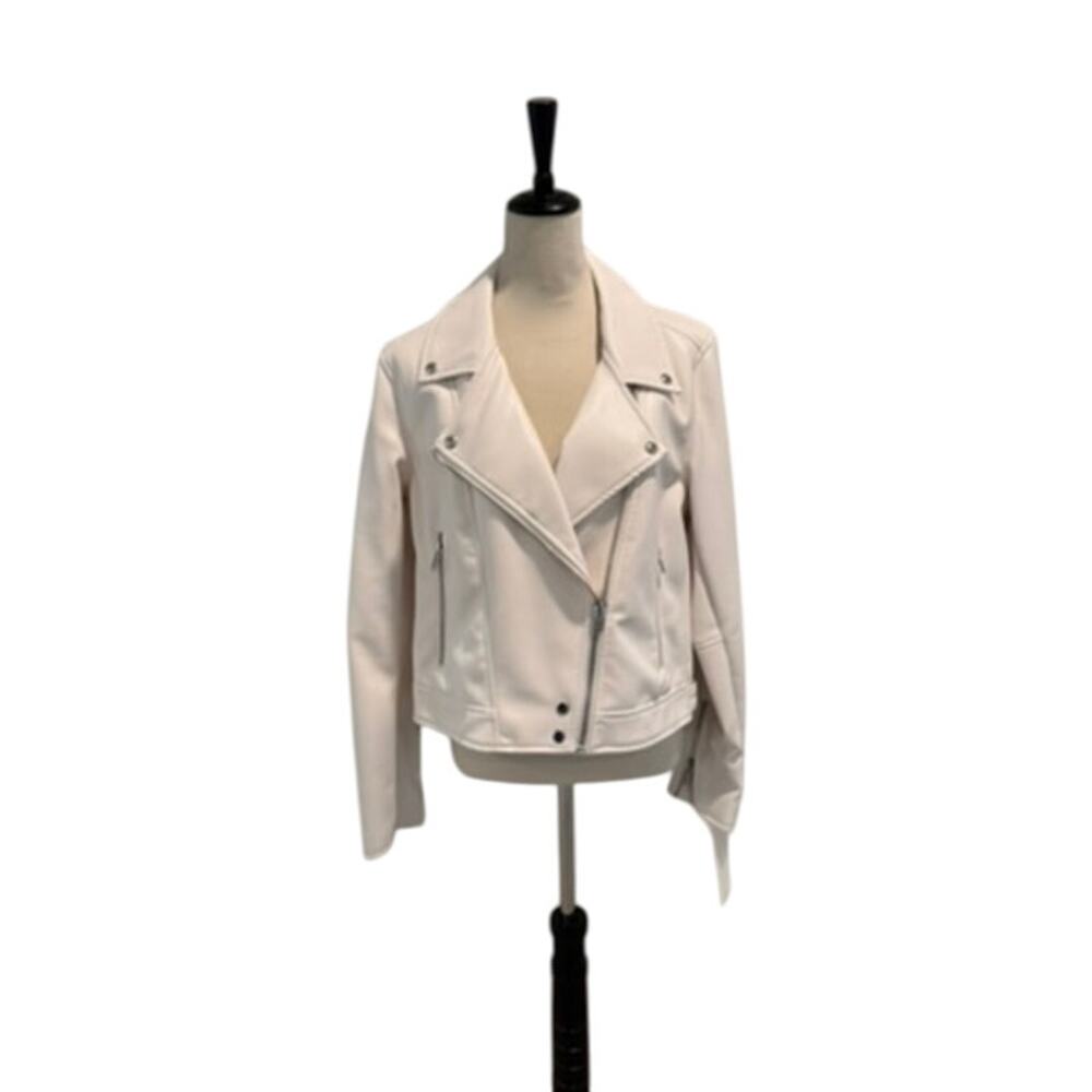 Blank NYC - NWT White Faux Leather Motorcycle Jacket, Size XL